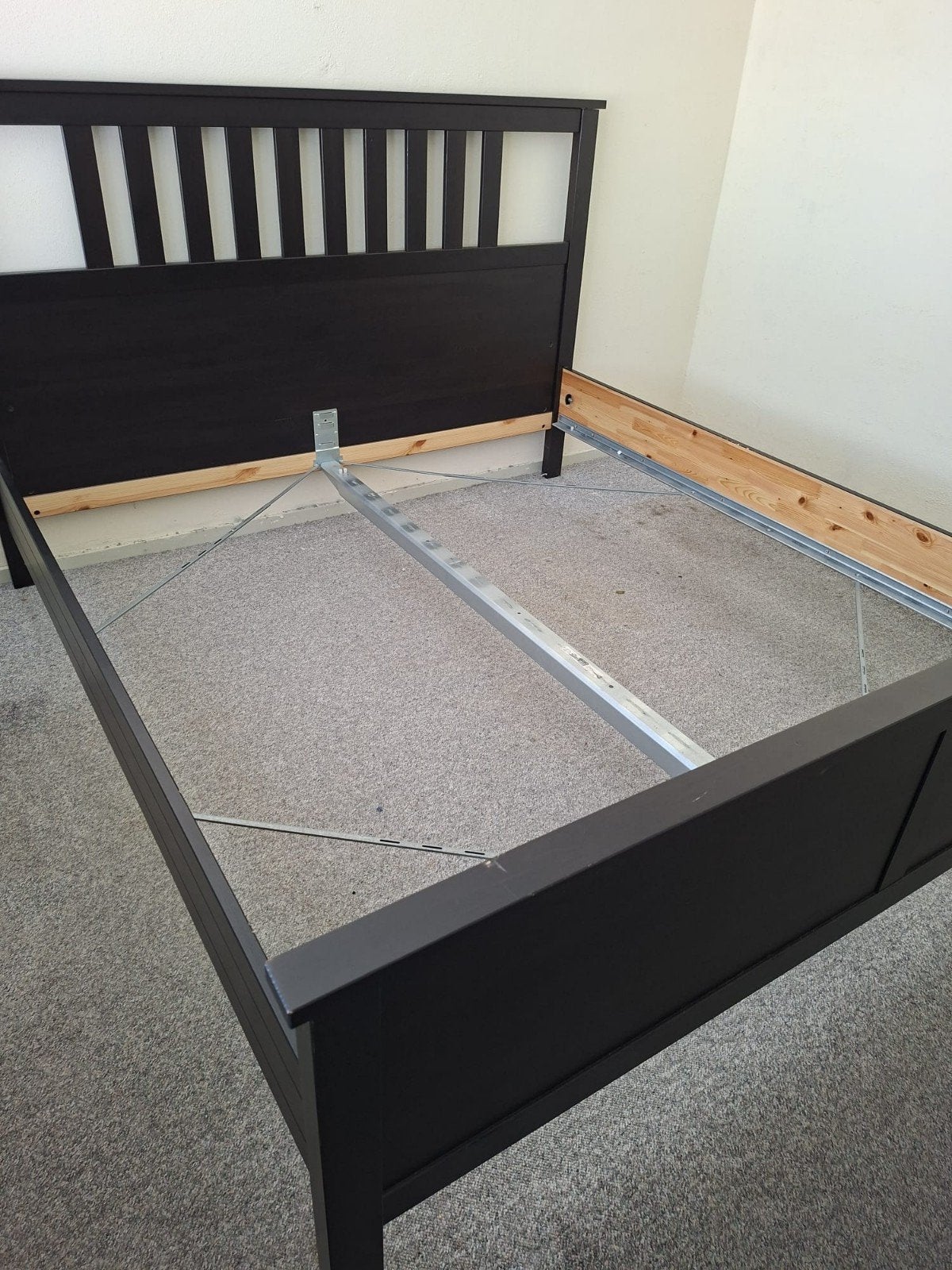 IKEA Hemnes tweepersoonsbed (180x200 cm) donkerbruin, Ophalen, Gebruikt, Zwart, Tweepersoons