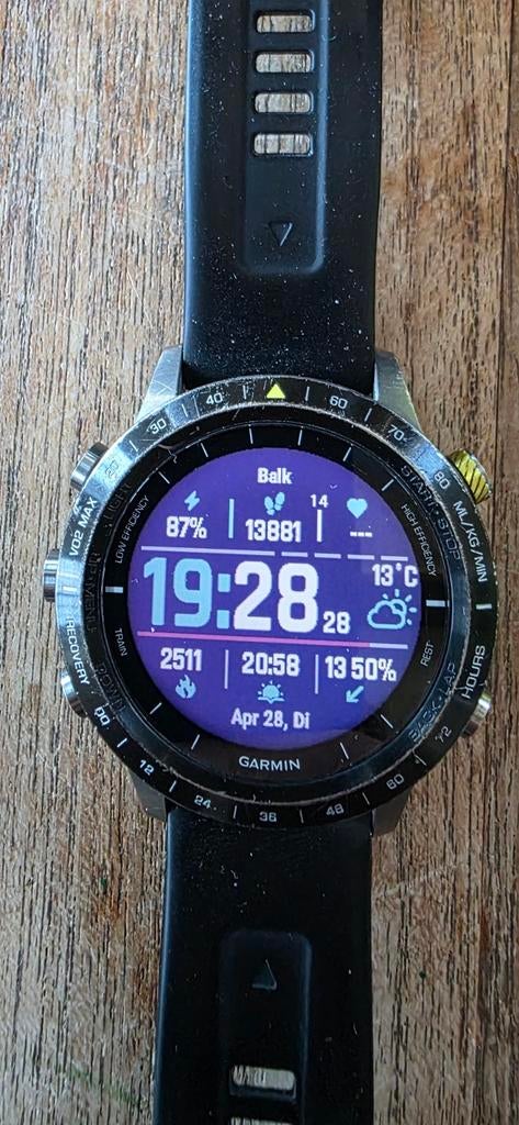 Garmin Marq Athlete Gen1 - Luxe GPS sporthorloge, Gebruikt, Zwart, Garmin, Ophalen of Verzenden