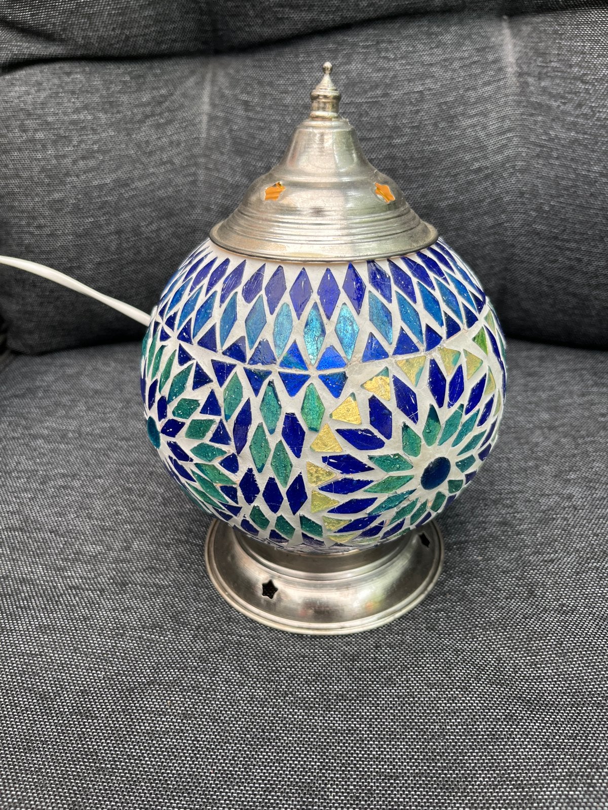 Oosterse mozaïek schemerlamp - Staande lamp ingelegd, Gebruikt, Meerkleurig, Overige stijlen, Ophalen of Verzenden