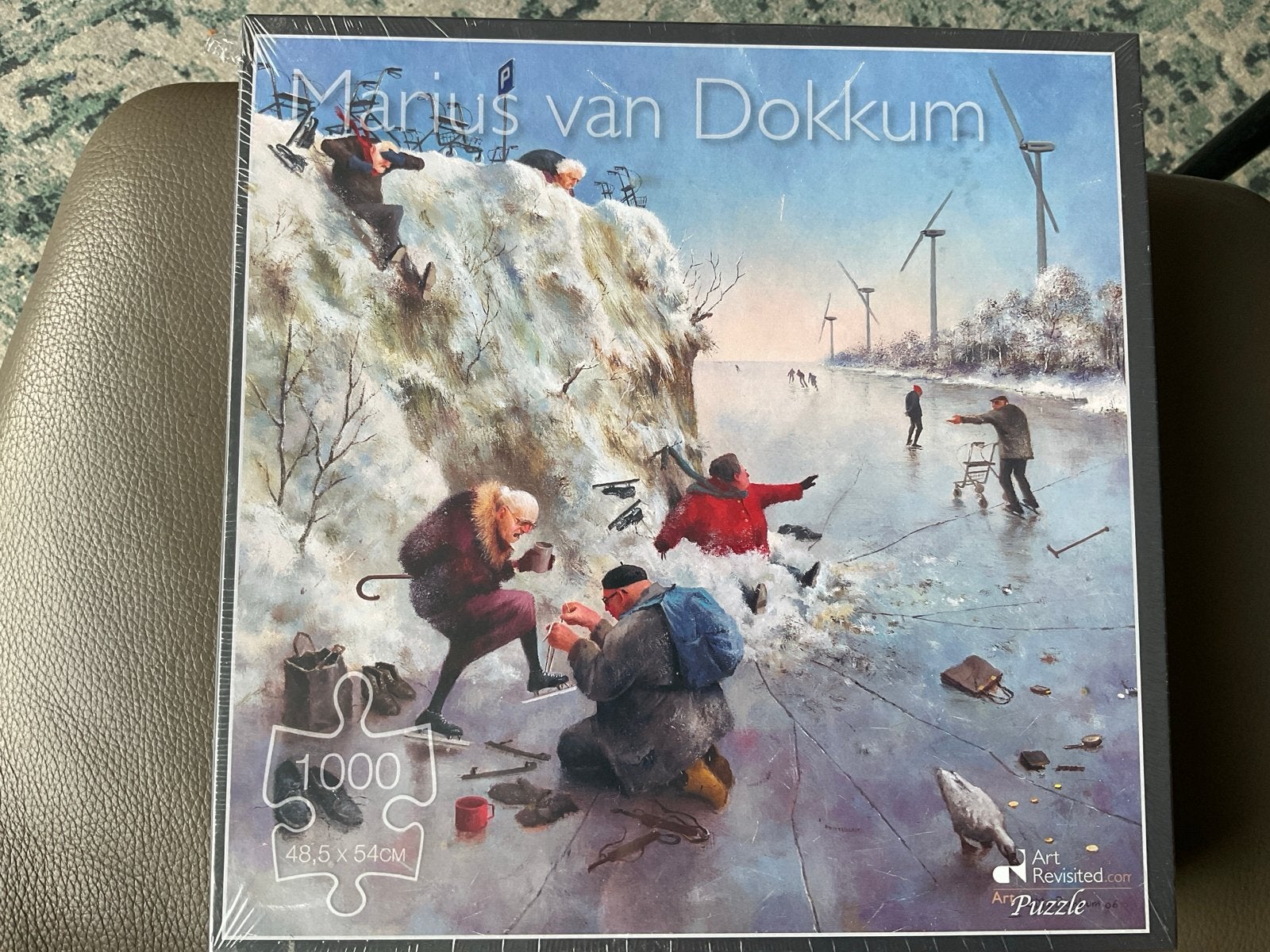Marius van Dokkum Puzzel - Winterse IJspret (1000 stukjes), Hobby en Vrije tijd, Ophalen, 500 t/m 1500 stukjes, Nieuw, Legpuzzel