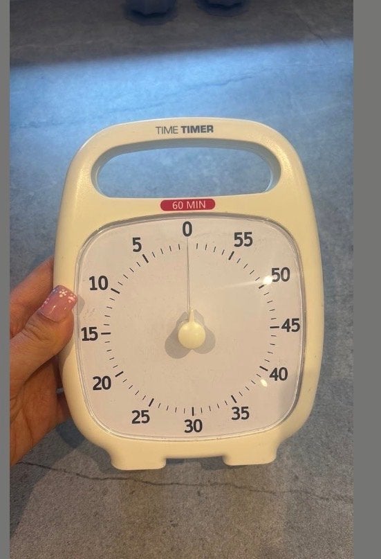 Time Timer met instelbaar volume - Zo goed als nieuw, Ophalen, Wit, Werkt op batterijen, Zo goed als nieuw