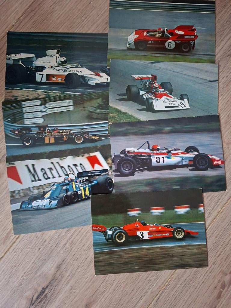 Formule 1 ansichtkaarten jaren '70 (set), Verzamelen, Ansichtkaarten | Themakaarten, Ophalen of Verzenden