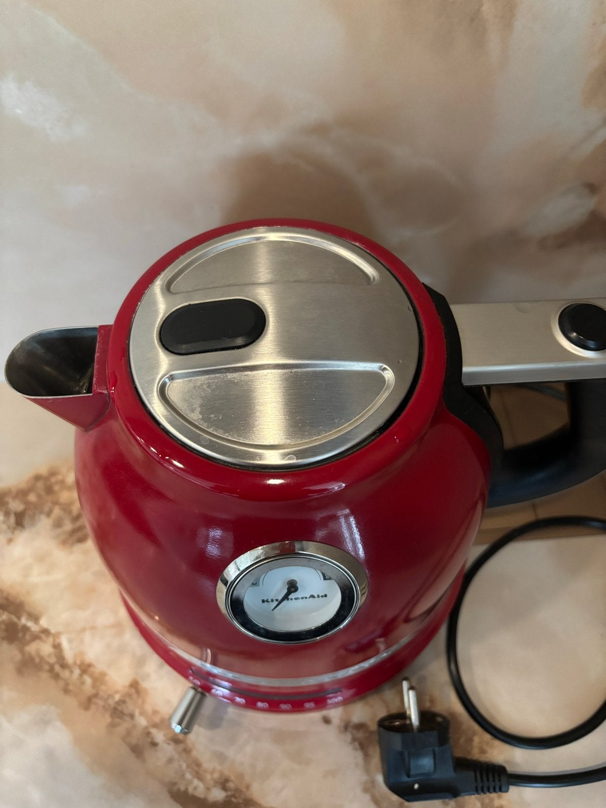 KitchenAid Artisan Waterkoker - kleur: keizerrood, 1 tot 2 liter, Ophalen of Verzenden, Gebruikt