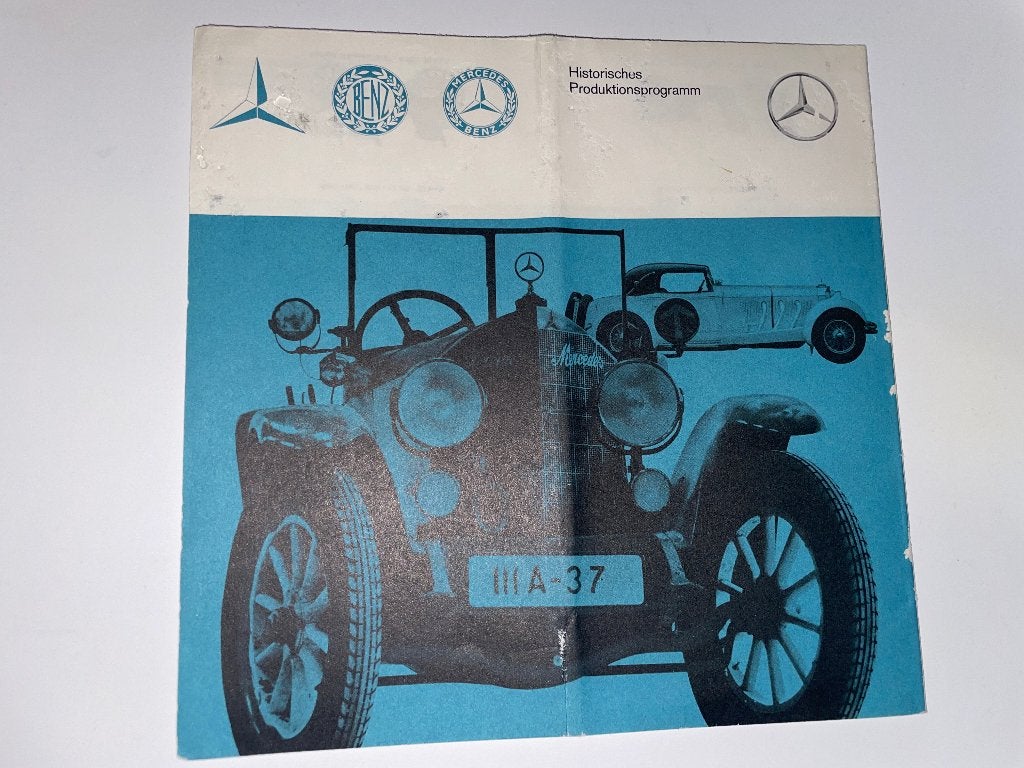 Mercedes Historisch produktieprogramma brochure folder 1961, Boeken, Auto's | Folders en Tijdschriften, Ophalen of Verzenden, Zo goed als nieuw