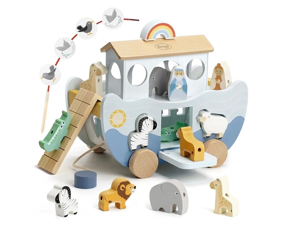 Houten Ark van Noach Speelset met Dieren, Ophalen of Verzenden, Nieuw, Overige typen