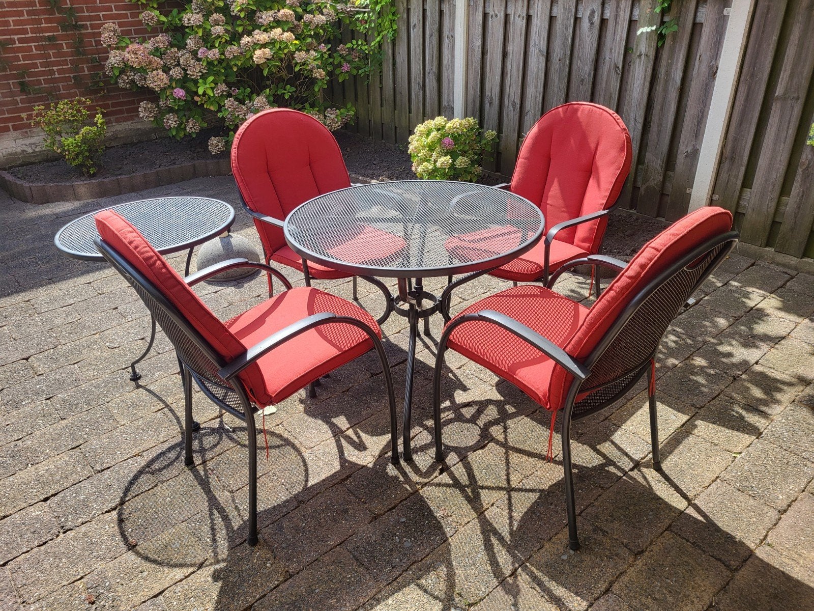 Ketler tuinset met 4 stoelen en bijzettafel, Ophalen, Gebruikt, Bijzettafel, Tuinset