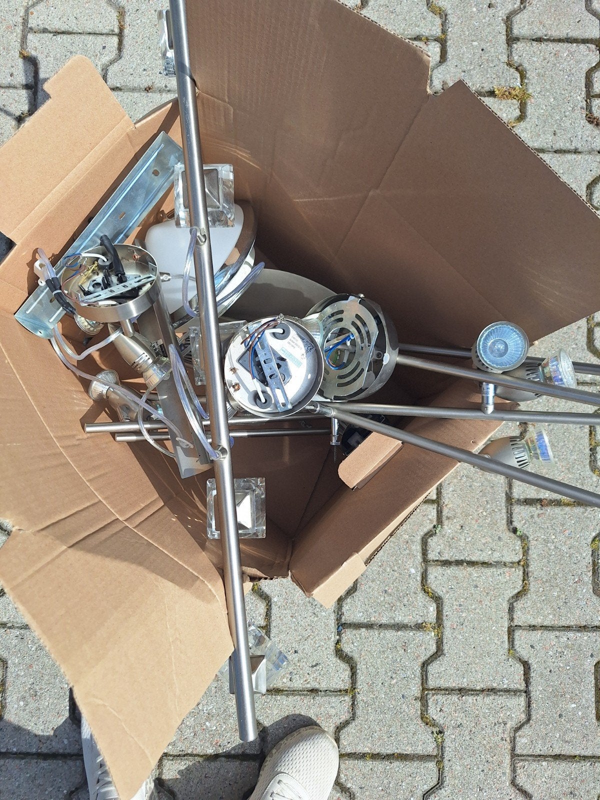 Doos met diverse lampen en spotjes, Overige merken, Gebruikt, Zilver, Ophalen