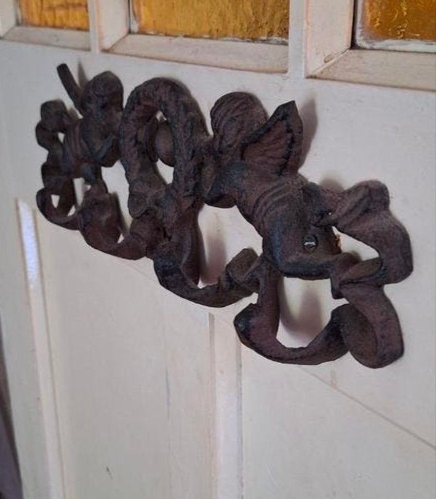 Antieke Gietijzeren Decoratie met Engeltjes en Krans, Ophalen of Verzenden