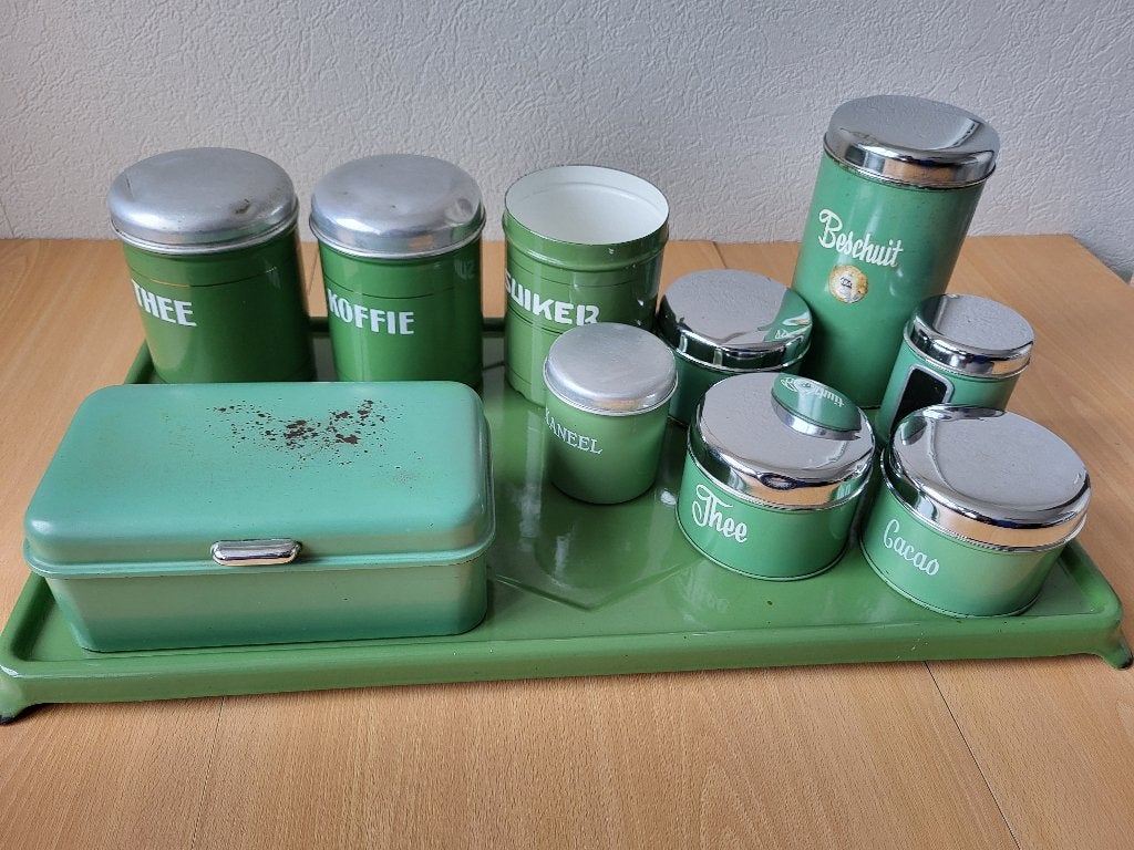 Voorraadbussen groen emaille, Verzenden