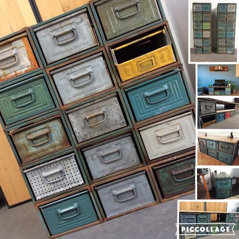 Modulaire LadeKast KASTEN Werkbank Dressoir Onderstel SALE, Gebruikt, Ophalen of Verzenden, Minder dan 100 cm, Metaal