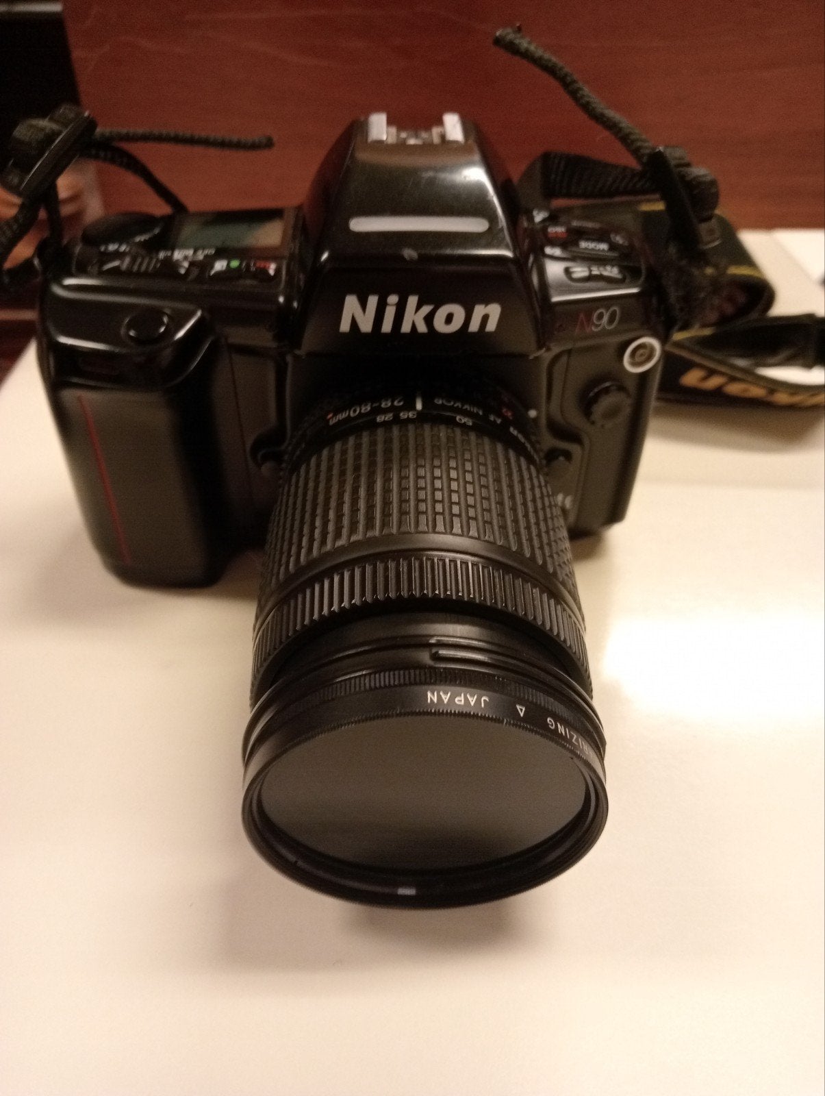 Nikon N90 spiegelreflexcamera met N90 Nikkor 28-80mm lens, Japan, Spiegelreflex, Ophalen of Verzenden, Zo goed als nieuw