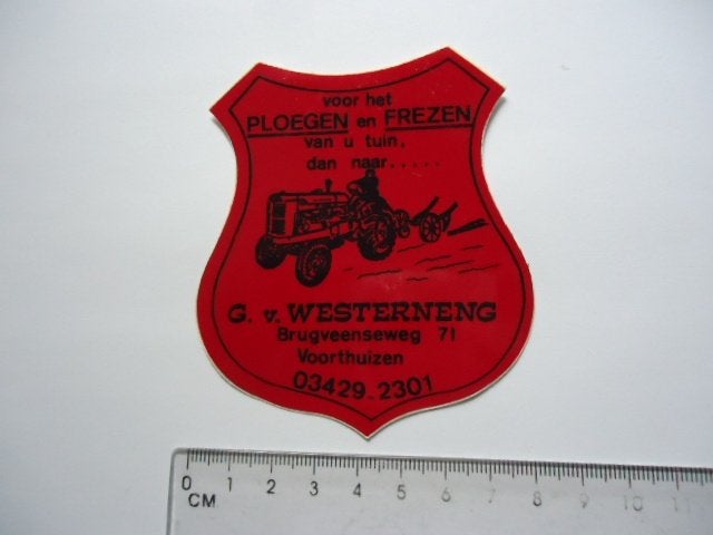 sticker oud Traktor oldtimer Voorthuizen WESTERNENG landbouw, Verzenden, Zo goed als nieuw, Bedrijf of Vereniging