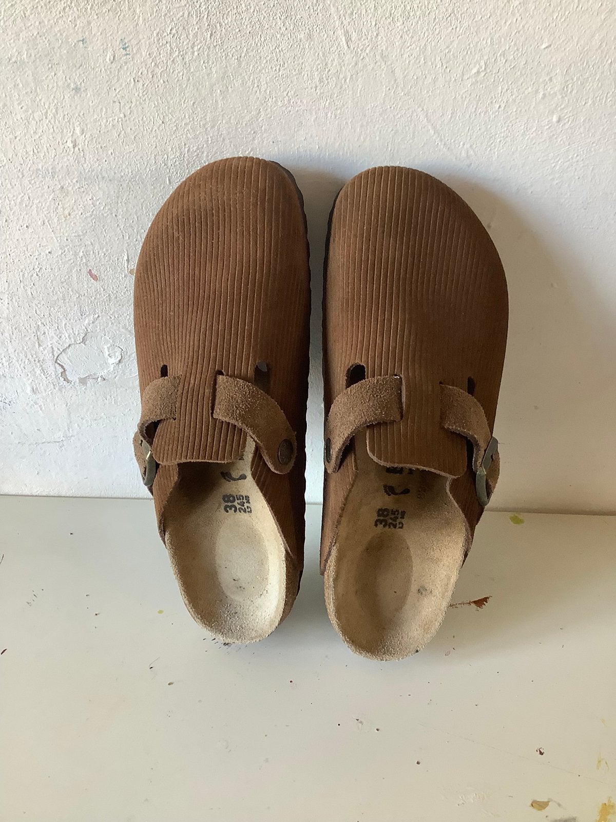 Birkenstock boston bruin 37.5/38, Ophalen of Verzenden, Zo goed als nieuw, Sandalen of Muiltjes