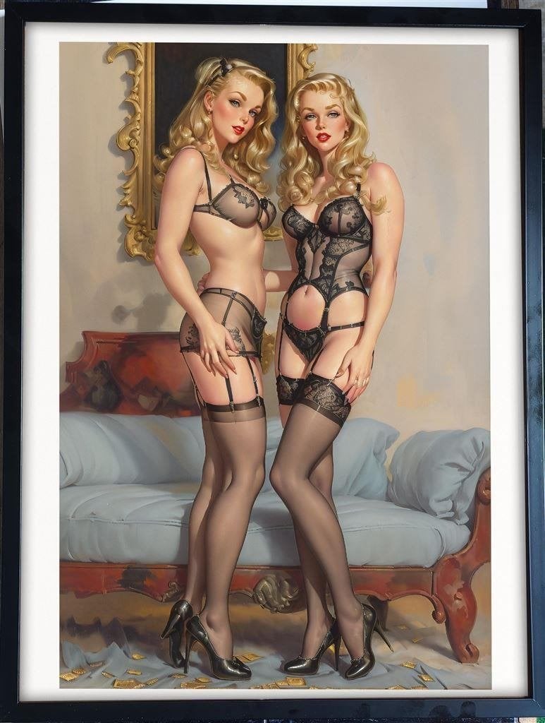 [Poster in Frame] Sexy Retro Lingerie Pin up girls, Verzenden, Nieuw, A1 t/m A3, Film en Tv