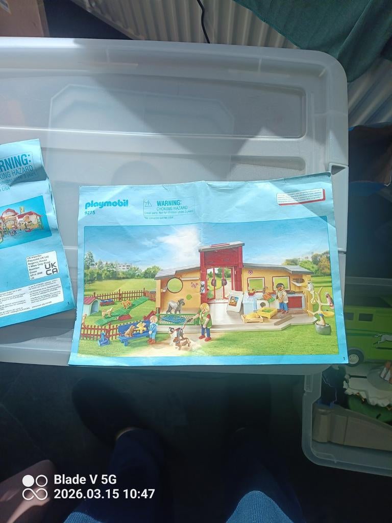 Twee bakken Playmobil met handleidingen (6925, 6926, 5528), Ophalen of Verzenden, Gebruikt, Complete set