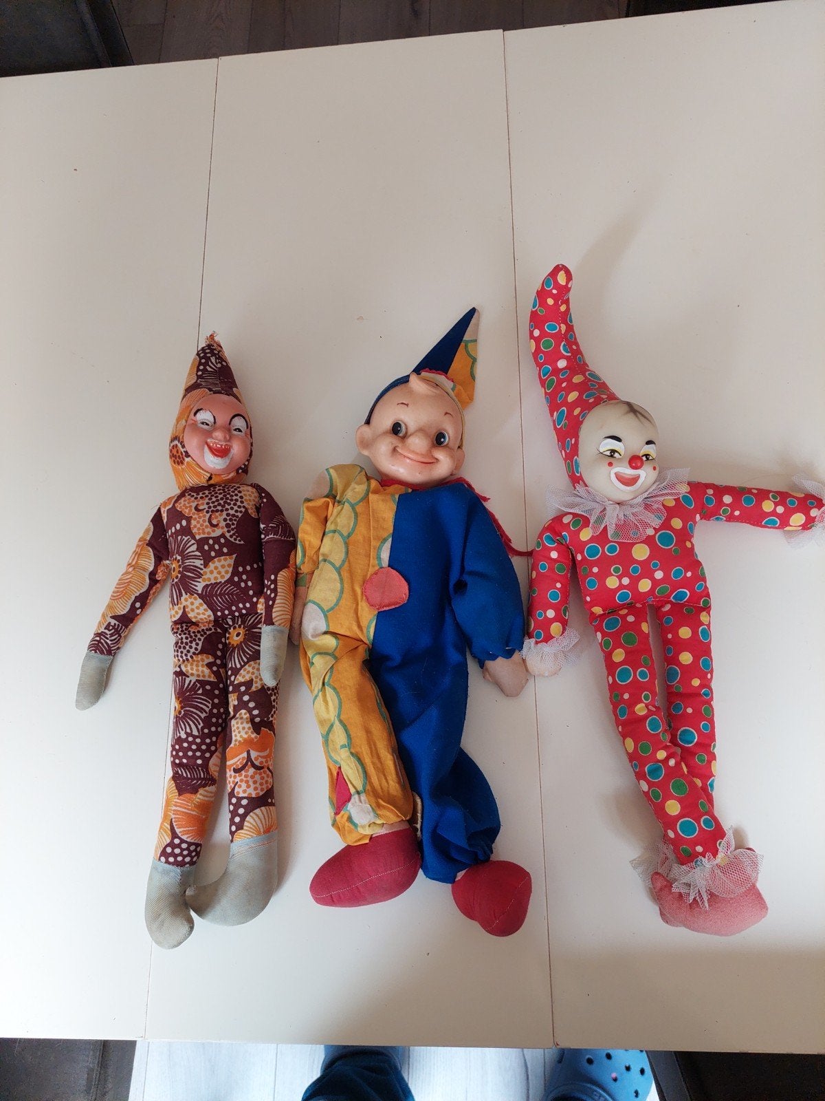 3 Vintage Zachte Speelgoedclowns uit de Jaren '70 - 33 cm, Ophalen of Verzenden, Gebruikt, Overige typen