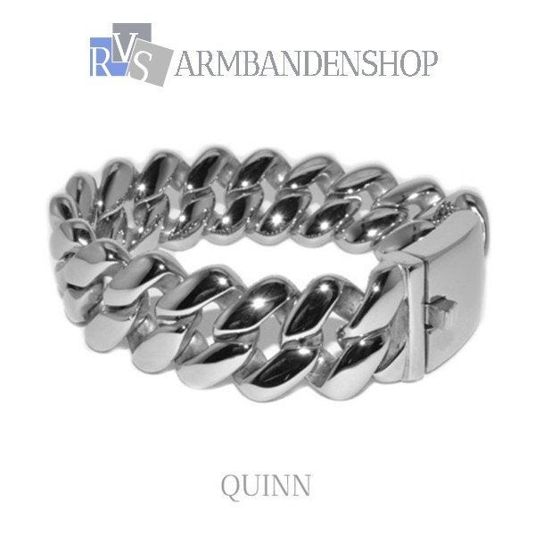 Rvs heren of dames stoere brede armband rvs staal zilver., Sieraden, Tassen en Uiterlijk, Armbanden, Verzenden, Nieuw, Zilver