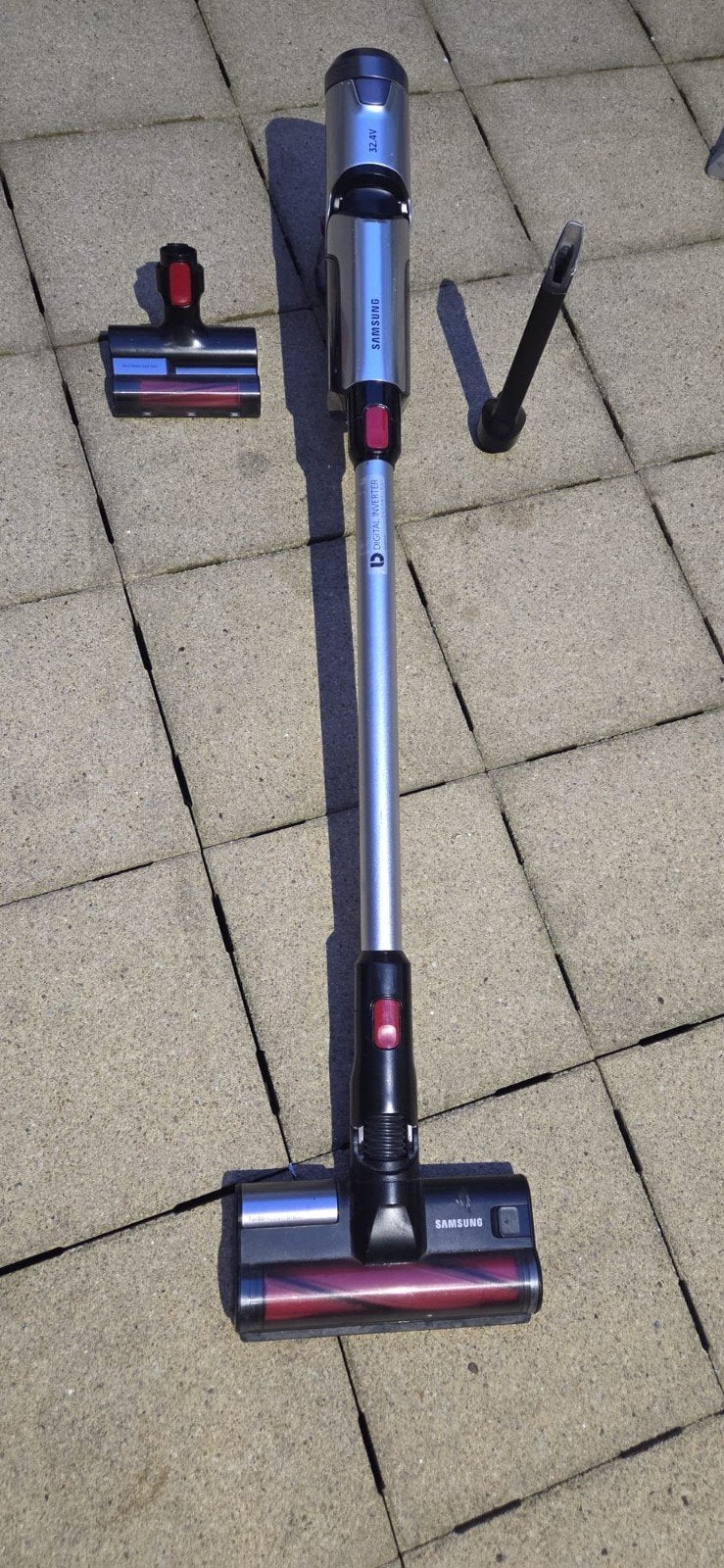 Samsung Steelstofzuiger 32.4V met accessoires, Ophalen of Verzenden, Zo goed als nieuw, Draadloos, Reservoir