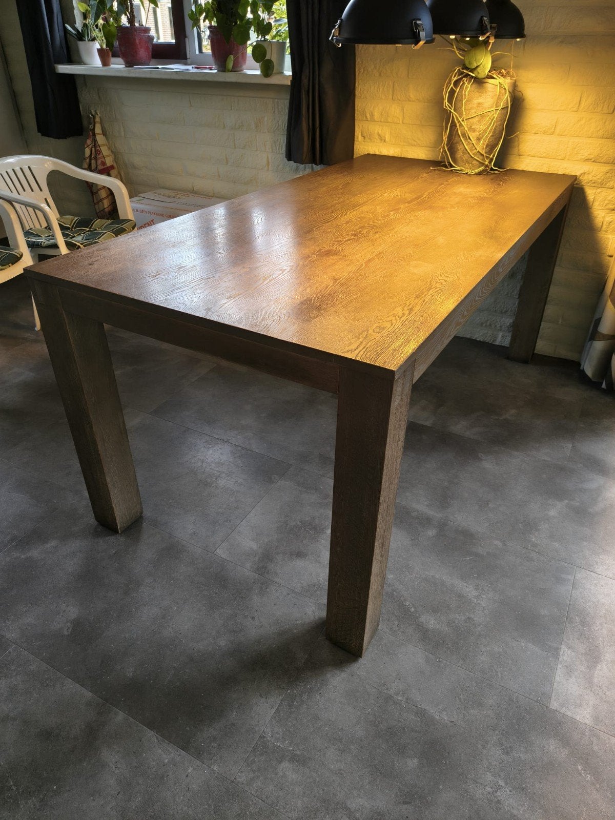gratis houten eettafel, Huis en Inrichting, Ophalen, Gebruikt, 50 tot 100 cm, 150 tot 200 cm