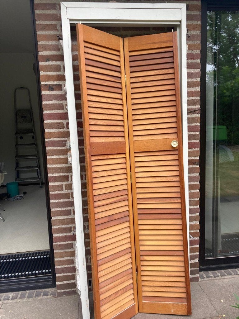 louvredeuren, Doe-het-zelf en Verbouw, Deuren en Horren, Ophalen, Gebruikt, 80 tot 100 cm, 215 cm of meer