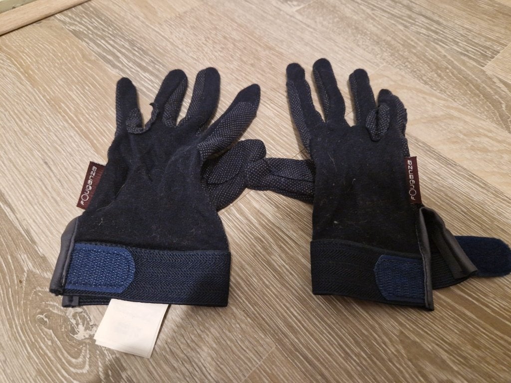 Paardrijdhandschoenen Fouganza, maat S, Blauw, Gebruikt, Fouganza, Ophalen of Verzenden