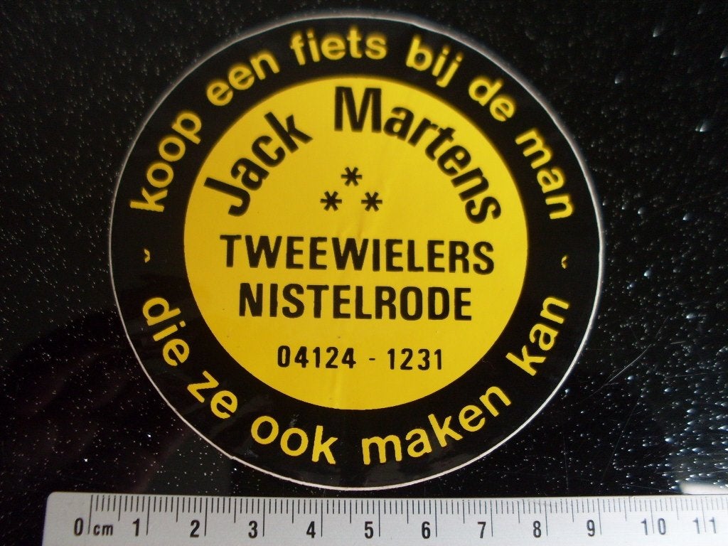 sticker Jack Martens tweewielers nistelrode fietsen, Verzenden, Zo goed als nieuw, Bedrijf of Vereniging