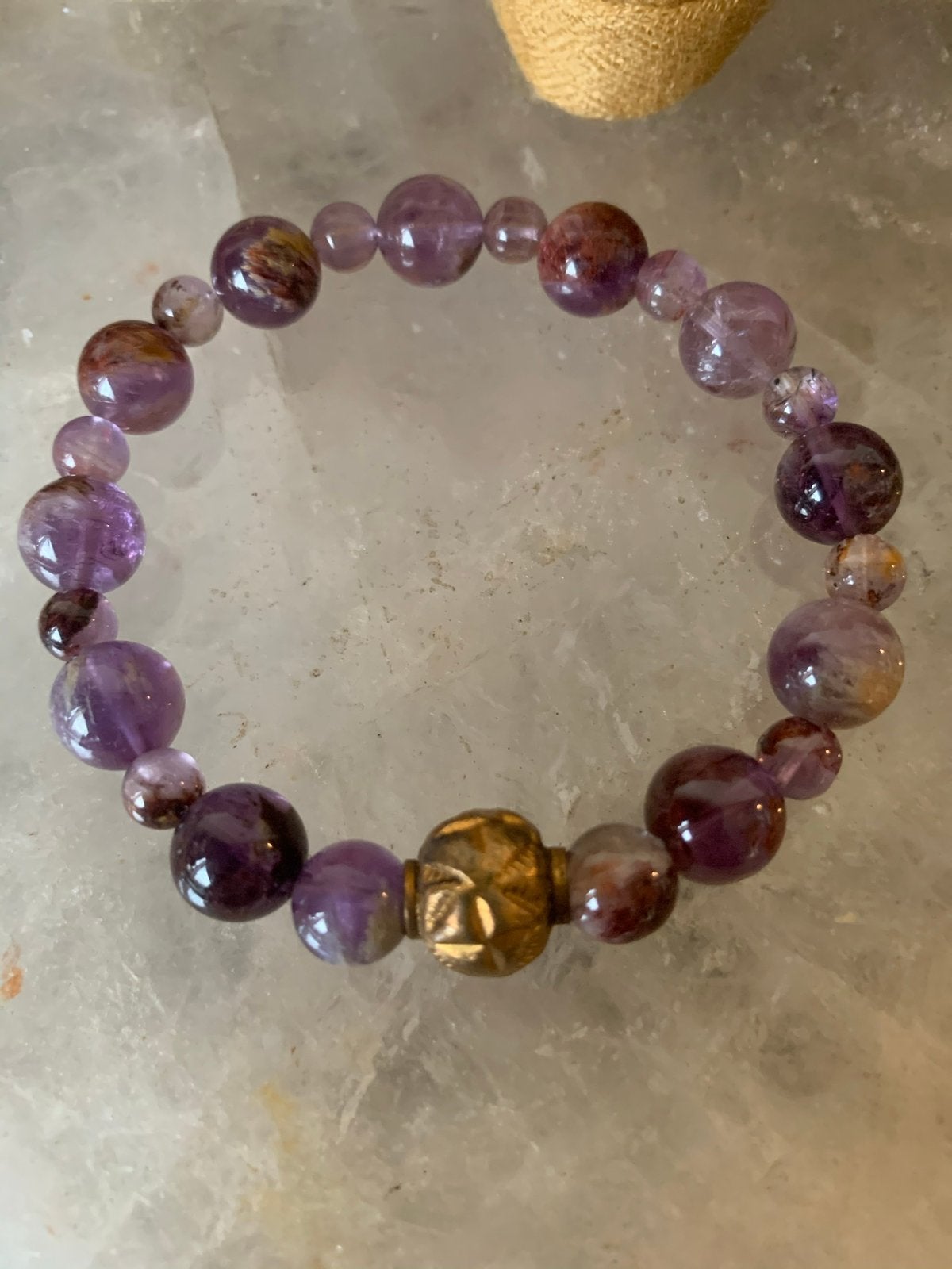 Auraliet melody stone beschermt transformatie intuitie magie, Met bedels of kralen, Paars, Magnolia11, Nieuw