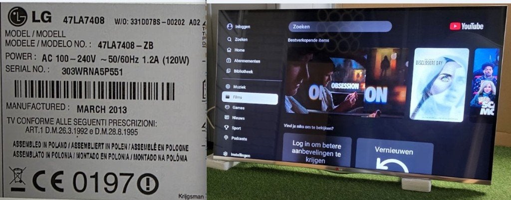 Tv’s o.a. Samsung LG Sony Philips Panasonic DYON DEFECT, 50 Hz, 100 cm of meer, Smart TV, Ophalen