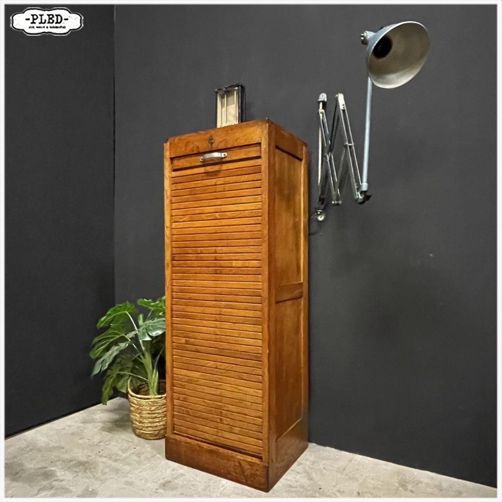 Eikenhouten roldeurkast Kast Archiefkast, Ophalen, Minder dan 50 cm, Gebruikt, 100 tot 150 cm