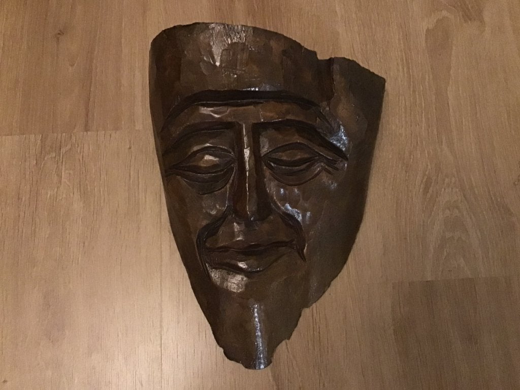 Houten snijwerk hoofd, Ophalen, Houtsnijwerk, 20 - 50 cm, Hout