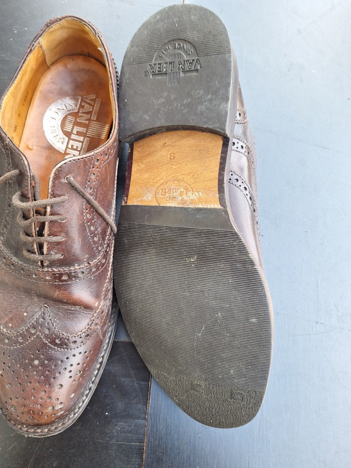 Van lier schoenen, Ophalen, Bruin, Van Lier, Gedragen