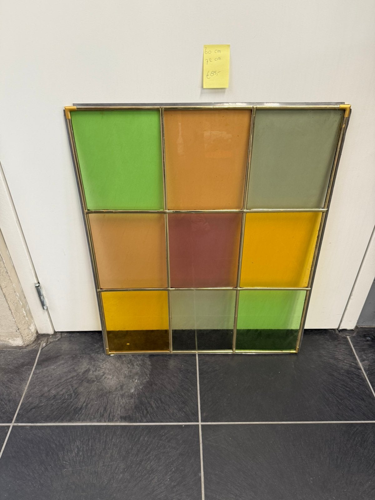 Glas in lood raam 60 cm 72cm, Ophalen of Verzenden, Zo goed als nieuw, Glas in lood, Minder dan 80 cm