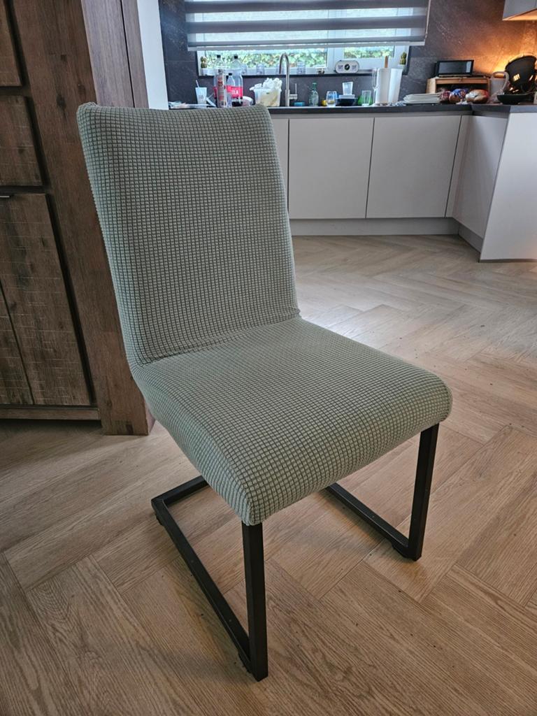 Leuke eetkamerstoelen met hoezen, Ophalen, Gebruikt, Overige kleuren, Stof