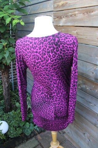Overslagjurk fuschia/ zwart Studio Anneloes mt L Vast OPRUIM, Studio Anneloes, Verzenden, Maat 42/44 (L), Zo goed als nieuw