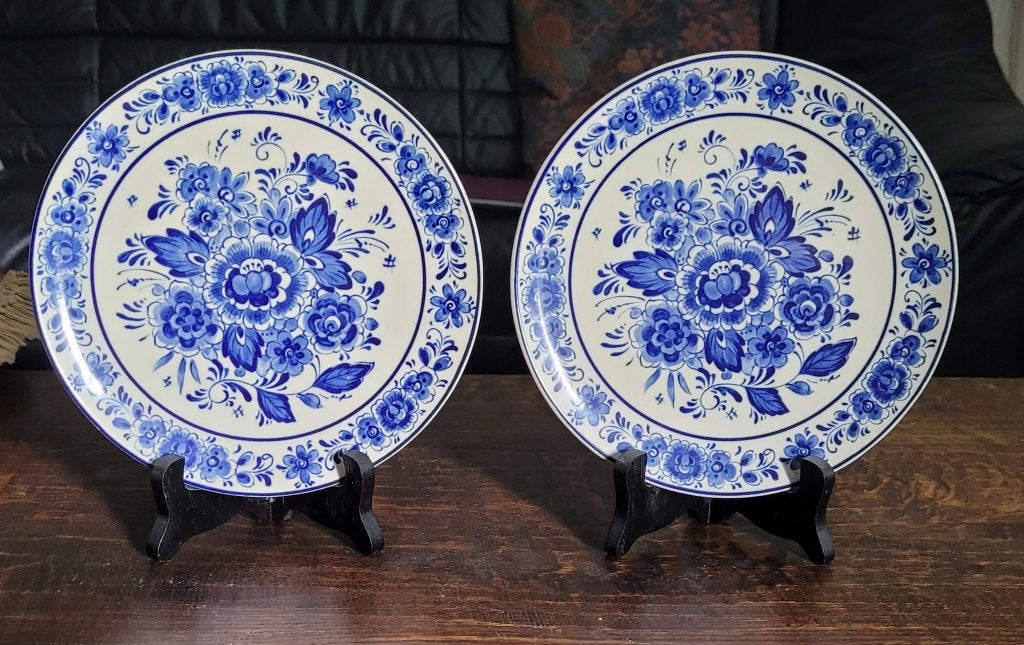 Wandbord 2x van Delfts blauw porselein Royal Japan, Ophalen of Verzenden