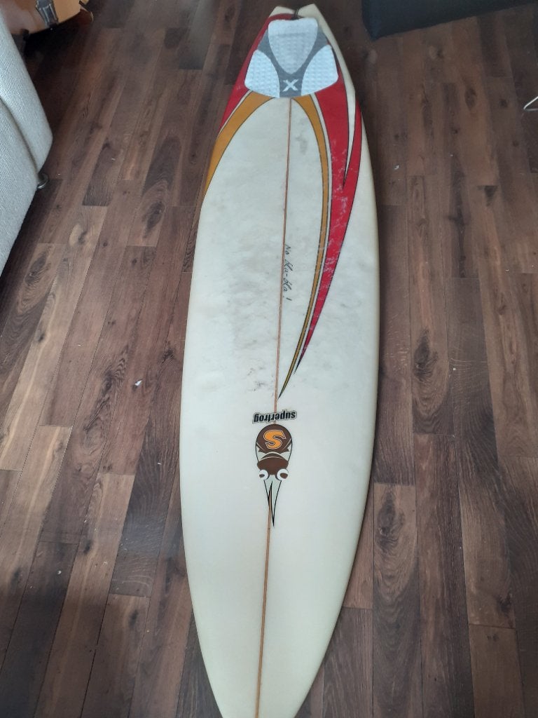 Superfrog surfboard, Ophalen, Gebruikt, Met vinnen