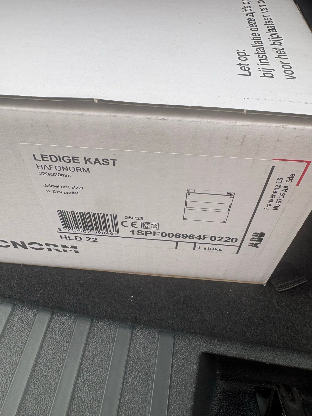 ABB Groepenkast HAFONORM Leeg - 220x220mm met DIN profiel, Ophalen of Verzenden, Nieuw, ABB, Groepenkast