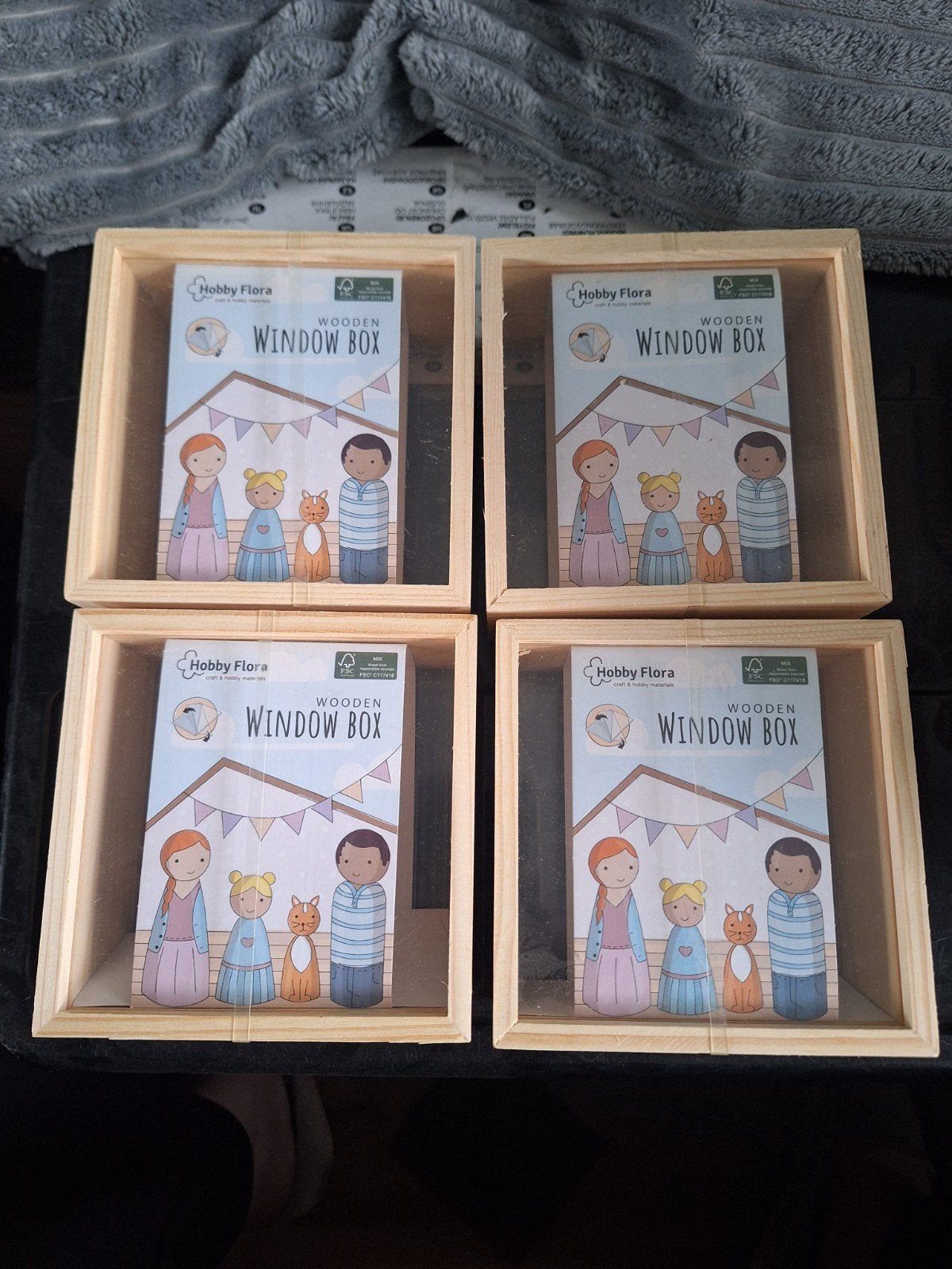 4x Hobby Flora Houten Window Box - Knutselset, Nieuw, Meerkleurig, Overige merken, Knutselset