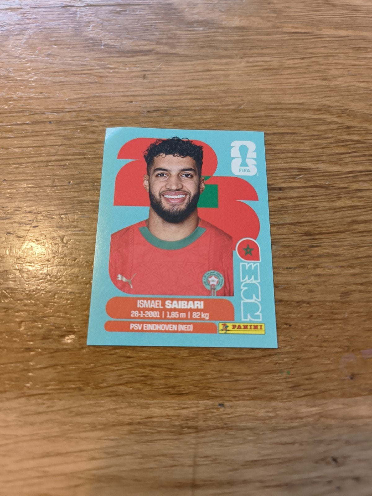 Panini FIFA WK 2026 Ismael Saibari PSV Eindhoven, Verzamelen, Sportartikelen en Voetbal, Zo goed als nieuw, Spelerskaart, PSV