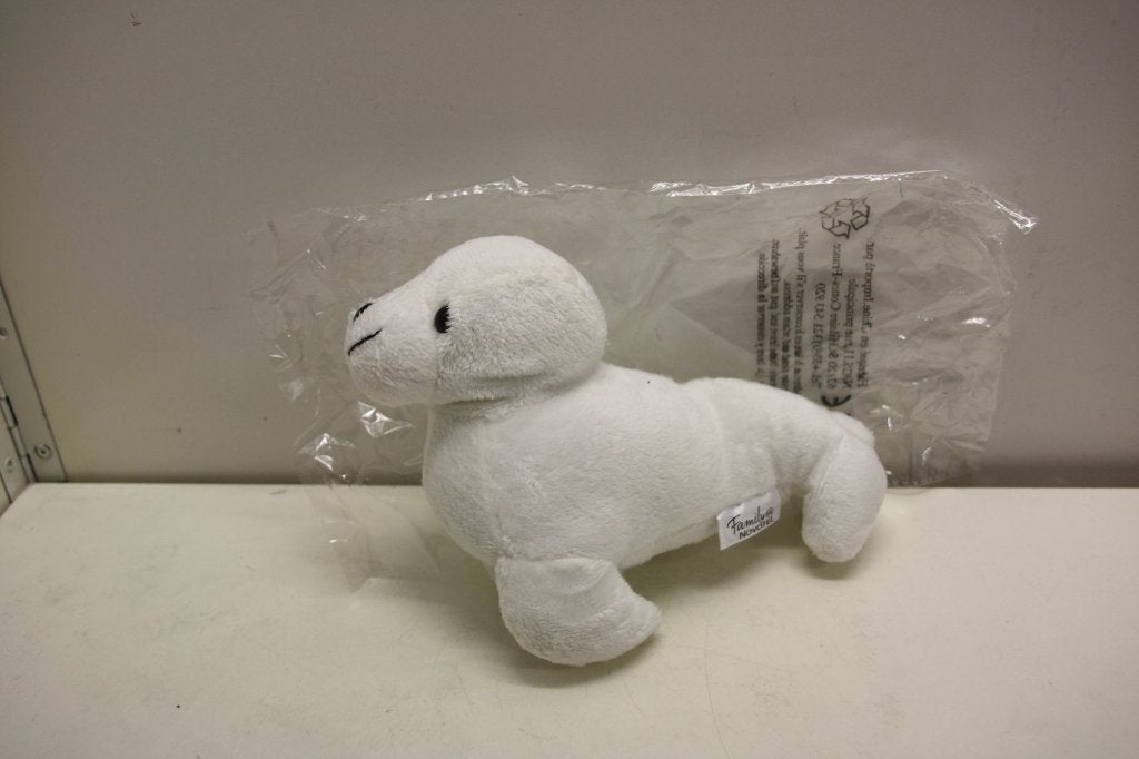 Zeehond wit knuffel. Nieuw in verpakking., Overige typen, Nieuw, Ophalen of Verzenden, Klein (minder dan 20 cm)