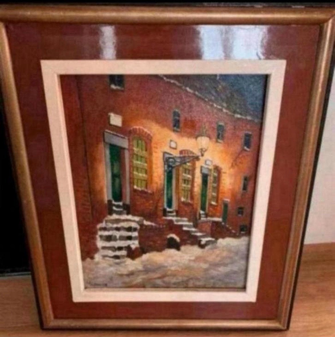 Olieverf Schilderij Abstraat Maastricht +_ 50x40 cm op plaat, Ophalen of Verzenden