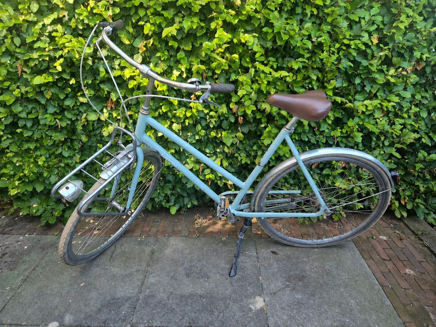 Union Damesfiets Lichtblauw met Voordrager, Ophalen, Gebruikt, Overige merken