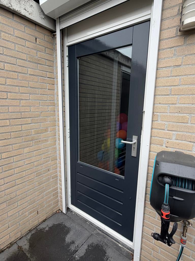 Buitendeur antraciet, net gelakt, wegens verbouwing, Doe-het-zelf en Verbouw, Ophalen, 80 tot 100 cm, 200 tot 215 cm, Hout