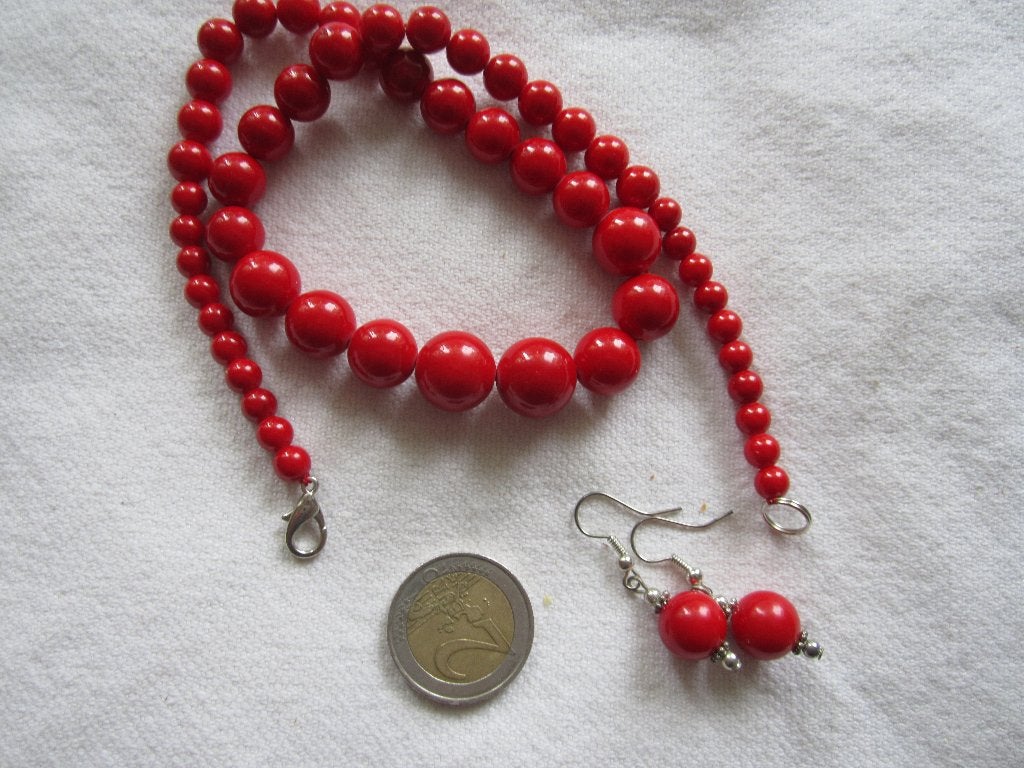 10.  Aparte ketting, dyed koraal,  45 cm, Ophalen, Overige materialen, Ketting