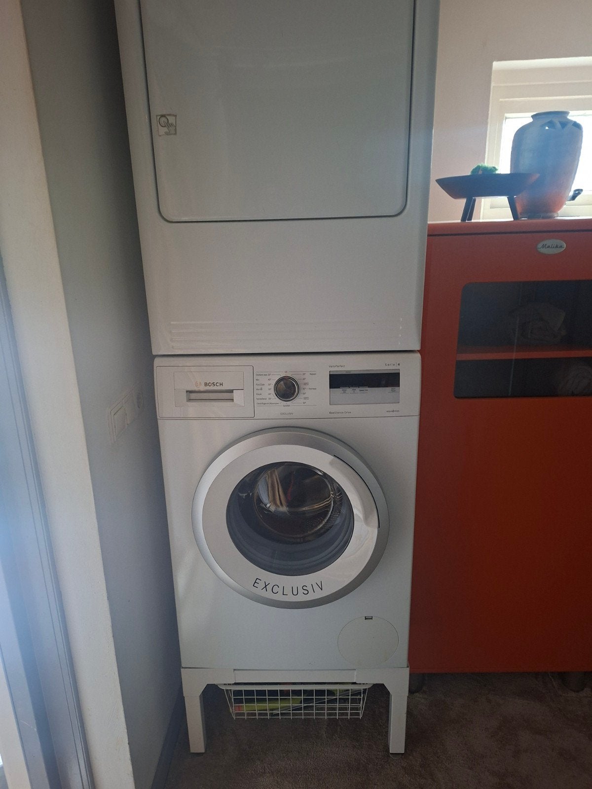 Wasmachine/Droger Sokkel met Mand - Wit, 200kg draagkracht, Ophalen