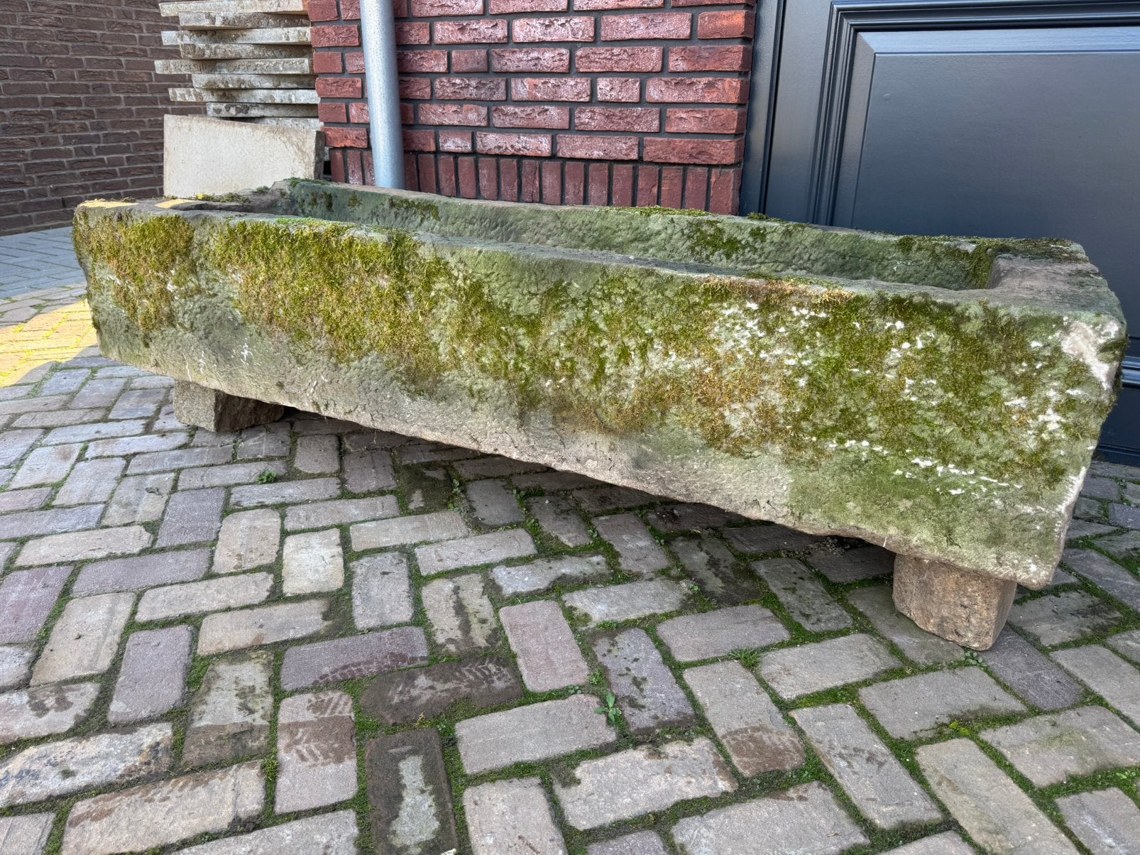 Enorme Bentheimer zandsteen bloembak / trog, Tuin en Terras, Ophalen, Steen, Gebruikt, 100 cm of meer