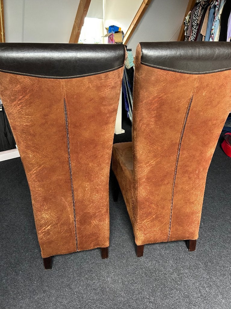 Te koop eetkamer stoelen, Huis en Inrichting, Ophalen, Gebruikt, Bruin, Vier
