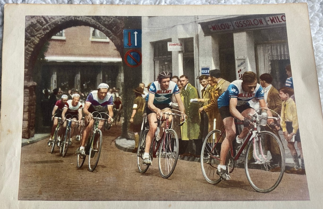 Vintage foto wielerwedstrijd op de cauberg 1954, Ophalen, 1940 tot 1960, Tijdschrift
