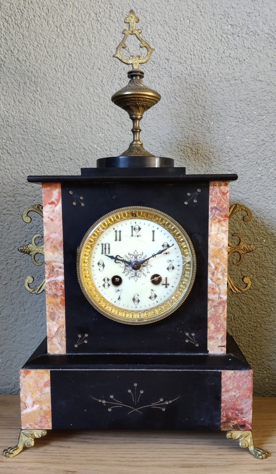 Antieke Franse marmeren pendule / klok (ca. 1880), Antiek en Kunst, Ophalen