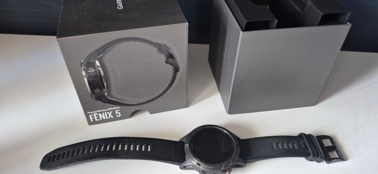 Garmin Fenix 5 GPS Horloge, Zwart, Garmin, Ophalen of Verzenden, Zo goed als nieuw